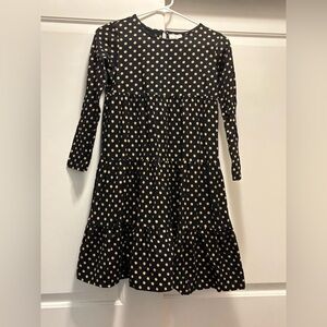 Hanna Andersson long sleeve polka dot dress, size 10/140cm